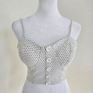 Y2K XOXO Coquette Polka Dot Corset Top Medium